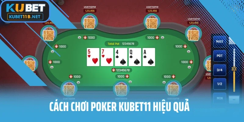 Cách chơi poker KUBET11 hiệu quả